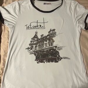 Istanbul Graphic Tee - White and Black